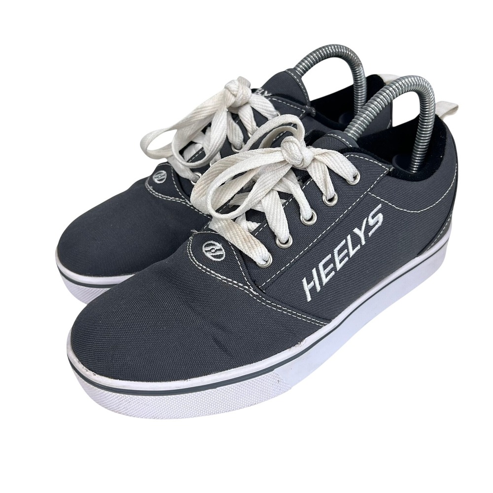 Heelys Mens Grey Canvas Skate Shoes Low Top Sneakers Size 7 *No Wheels*